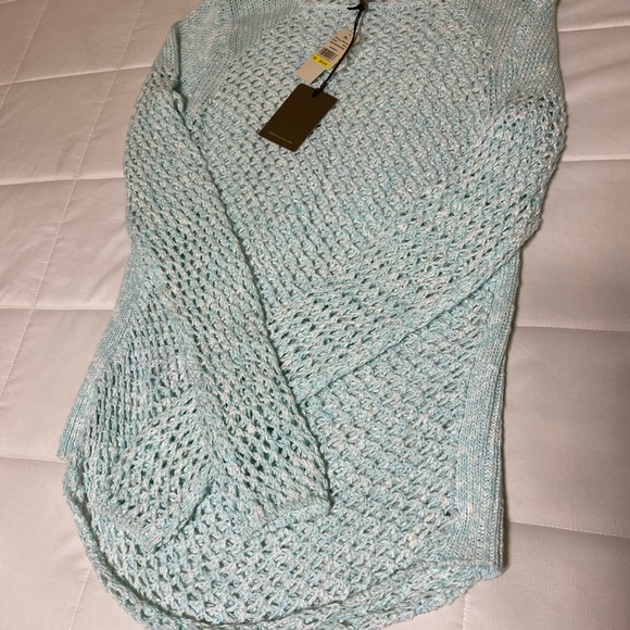 NWT Tommy Bahama size Medium Carmelo Open Stitch Pullover Sweater - Spring Sky - Picture 7 of 7